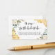 Cartão De Informações Receita floral de abelhas para a noiva (Frente/Verso In Situ)