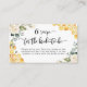 Cartão De Informações Receita floral de abelhas para a noiva (Frente)