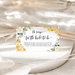 Cartão De Informações Receita floral de abelhas para a noiva