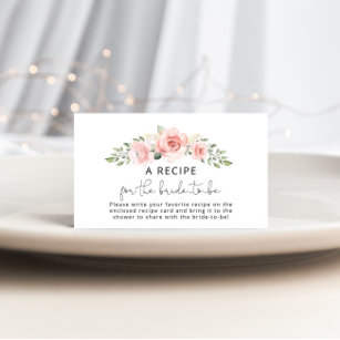 Cartão De Informações Receita floral de Blush para noiva