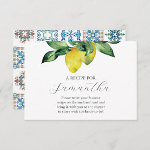 Cartão De Informações Receita Para A Noiva