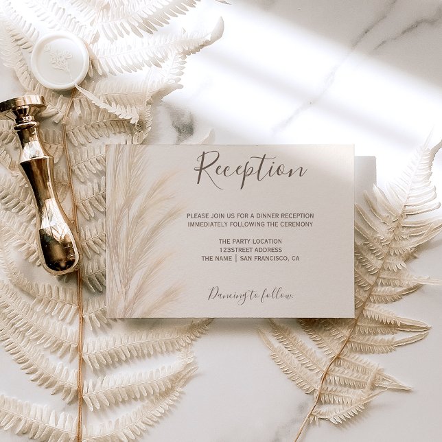 Cartão De Informações Recepção de água-forte de grama de pampas de verão (Criador carregado)