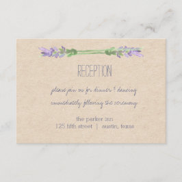 Cartão De Informações Recepção de Aparência Kraft Roxo Lavanda Rústica D