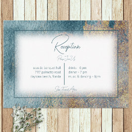 Cartão De Informações Recepção de Casamento Abstrato de Praia Moderna