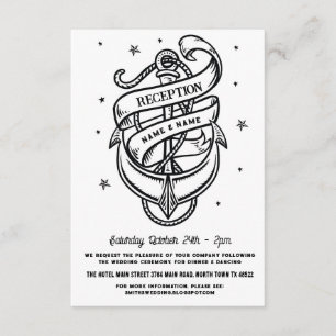 Cartão De Informações Recepção de casamento Anchor Faca Tatuagem Tradici