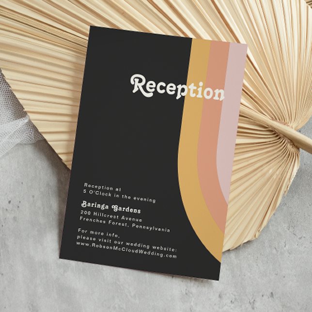 Cartão De Informações Recepção de casamento Arco-Íris Escuro Moderno de  (Criador carregado)