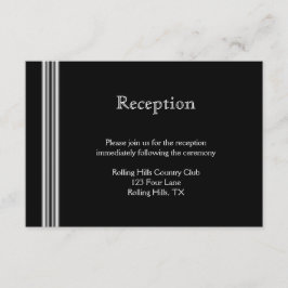 Cartão De Informações Recepção de Casamento Art Déco Preto e Branco com 