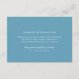 Cartão De Informações Recepção de casamento azul grego quadro simples az