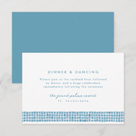 Cartão De Informações Recepção de casamento azul grego quadro simples az