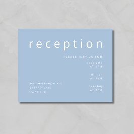 Cartão De Informações Recepção de casamento Azul Moderna