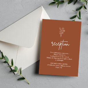 Cartão De Informações Recepção de Casamento Boho Botanicals Terracotta