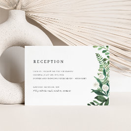 Cartão De Informações Recepção de casamento Botânica de Aquarela de Estu