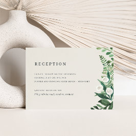 Cartão De Informações Recepção de casamento Botânica de Aquarela de Estu