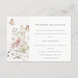 Cartão De Informações Recepção de casamento Botânica de Lilac Wildflower