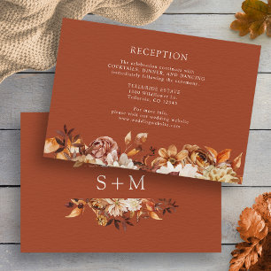 Cartão De Informações Recepção de casamento Botânica Terracotta de Cobra