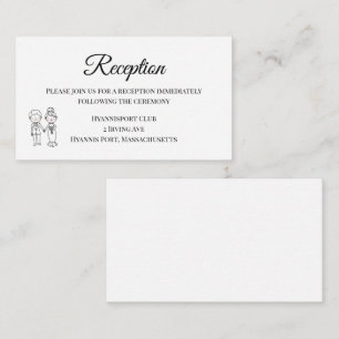 Cartão De Informações Recepção de casamento branca branca-branca-esnoita