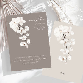 Cartão De Informações Recepção de casamento Branca de Cinzas Moderna