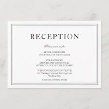 Recepção de casamento branca e preto elegante