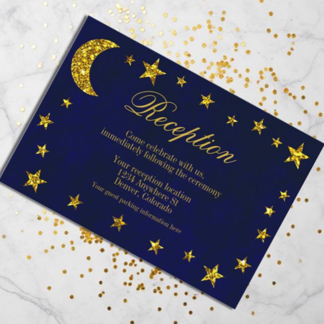 Cartão De Informações Recepção de casamento Celestial da Noite (Criador carregado)