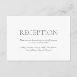 Cartão De Informações Recepção de casamento Clássica do Monograma Elegan