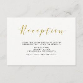 Cartão De Informações Recepção de Casamento Clássica Glamurosa com Doura