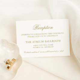 Cartão De Informações Recepção de Casamento Clássico Elegante Antigo Dou