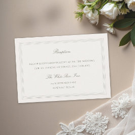 Cartão De Informações Recepção de Casamento Clássico Formal com Moldura 