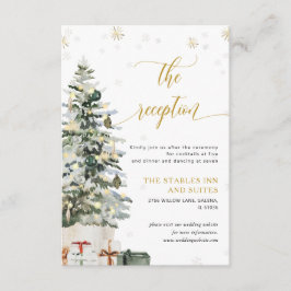Cartão De Informações Recepção de Casamento com Árvore de Natal
