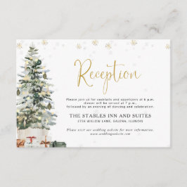 Cartão De Informações Recepção de Casamento com Árvore de Natal