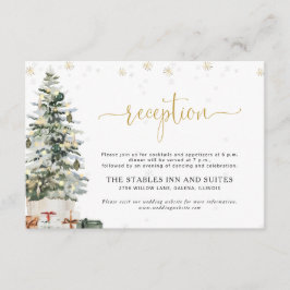 Cartão De Informações Recepção de Casamento com Árvore de Natal