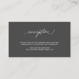 Cartão De Informações Recepção de Casamento com Caligrafia Simples e Ele