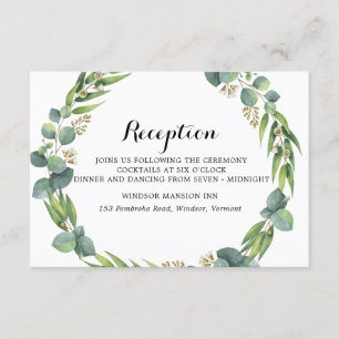 Cartão De Informações Recepção de casamento com eucalipto