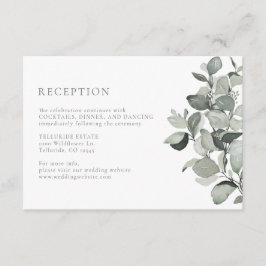 Cartão De Informações Recepção de Casamento com Eucalipto em Aquarela