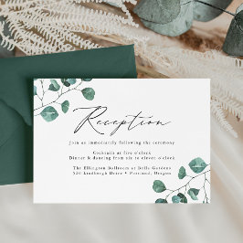 Cartão De Informações Recepção de Casamento com Eucalipto Moderno