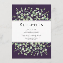 Cartão De Informações Recepção de Casamento com Eucalipto Roxo