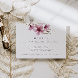 Cartão De Informações Recepção de Casamento com Flores de Cerejeira em A