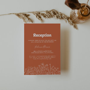 Cartão De Informações Recepção de Casamento com Flores Silvestres em Ter