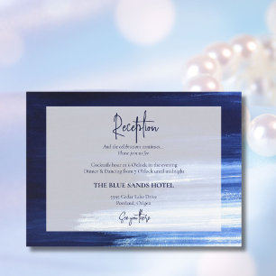 Cartão De Informações Recepção de Casamento com Lavagem de Cores Azul-Ma
