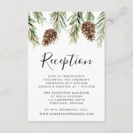 Cartão De Informações Recepção de Casamento com Pinceladas de Inverno de