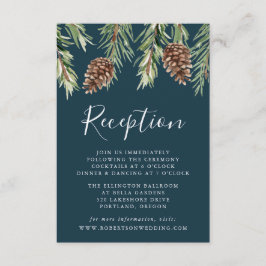 Cartão De Informações Recepção de Casamento com Pinceladas de Inverno de
