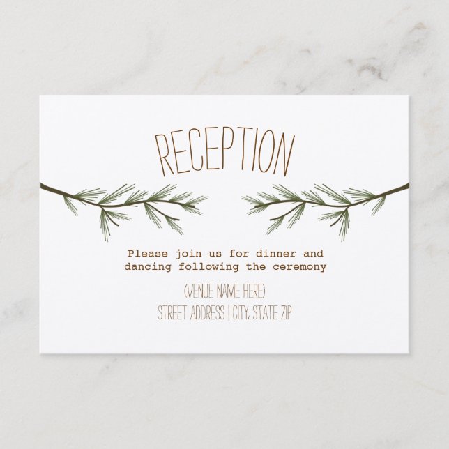 Cartão De Informações Recepção de Casamento com Ramos Rústicos de Sempre (Frente)