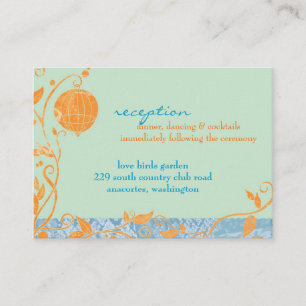 Cartão De Informações Recepção de casamento da Casa de Imagem do Pássaro