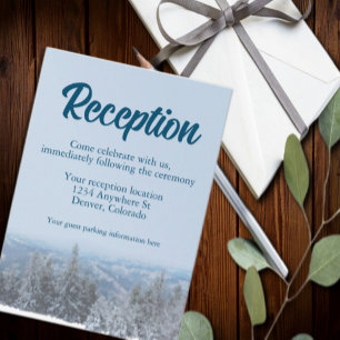 Cartão De Informações Recepção de casamento da Floresta de Montanha Snow