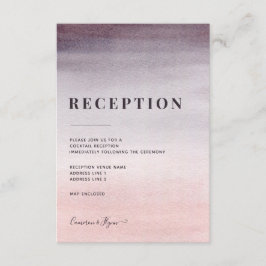 Cartão De Informações Recepção de casamento de Aquarela de Massa Rosa e