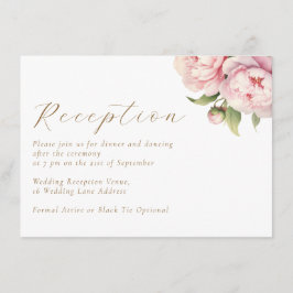 Cartão De Informações Recepção de casamento de Aquarela Floral Elegante