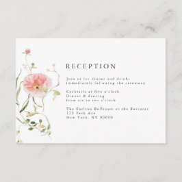 Cartão De Informações Recepção de casamento de Aquarelas Azuis de Flor S