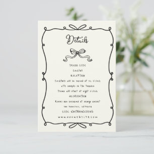 Cartão De Informações Recepção de casamento de Arcos Desenhados à Mão