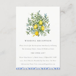 Cartão De Informações Recepção de casamento de árvore limão amarelo-boho