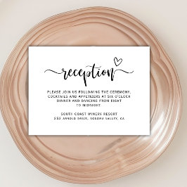 Cartão De Informações Recepção de casamento de Caligrafia de Script Mode