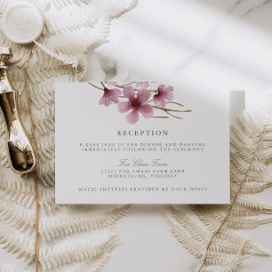 Cartão De Informações Recepção de casamento de Cherry Blossoms de Aquare
